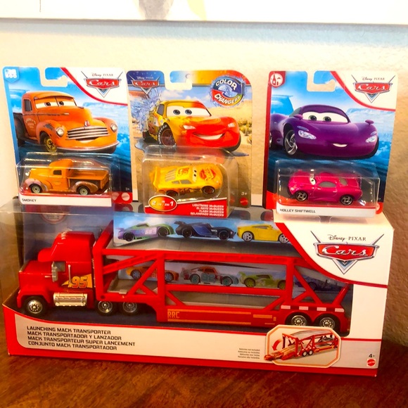 disney pixar cars launching mack transporter